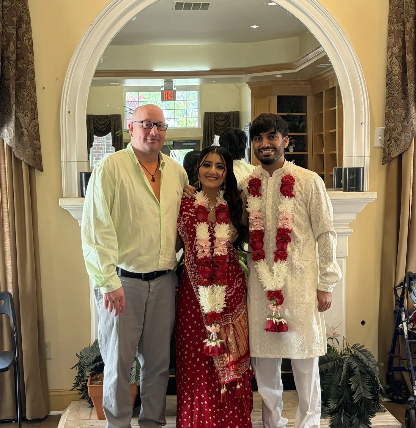Joyful moment during a wedding ceremony